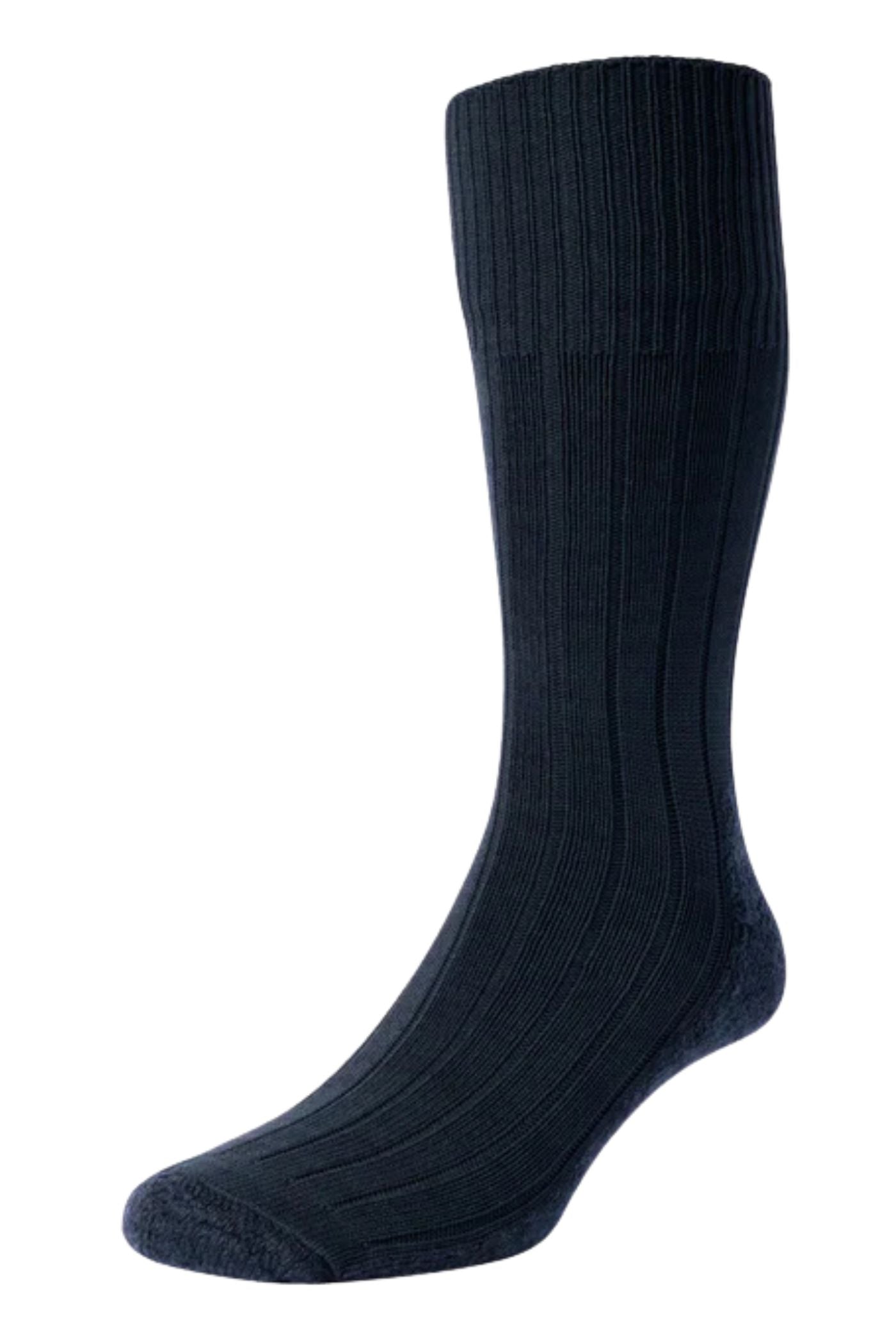 HJ Hall Men's Cushion Sole Work Boot Socks - Indestructible in Dark Navy