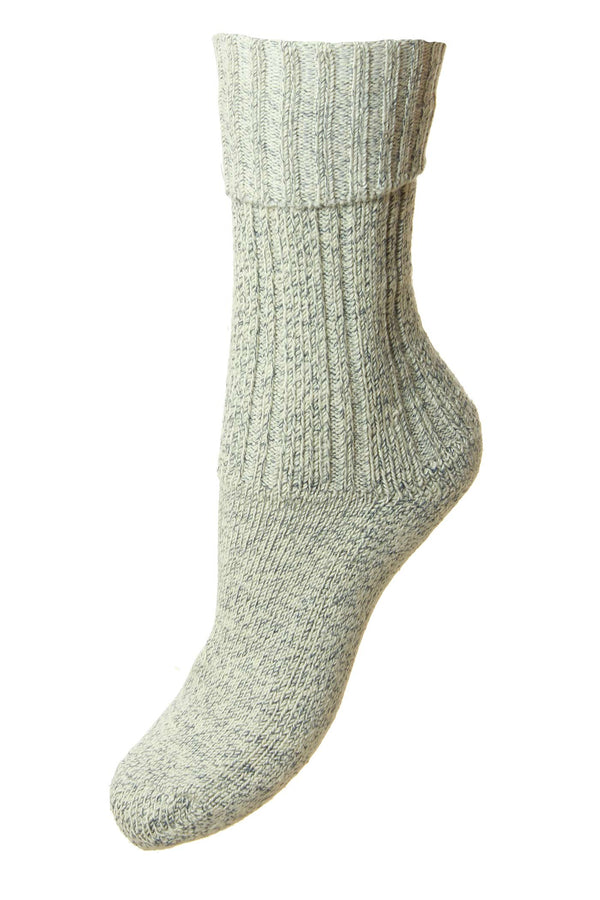 Women's Chunky Knit Cotton Boot Socks Blue 4-7