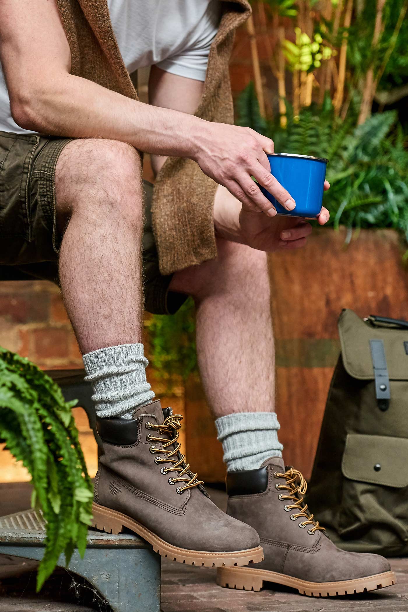 HJ Hall Chunky Knit Merino Wool Boot Socks – lifestyle shot