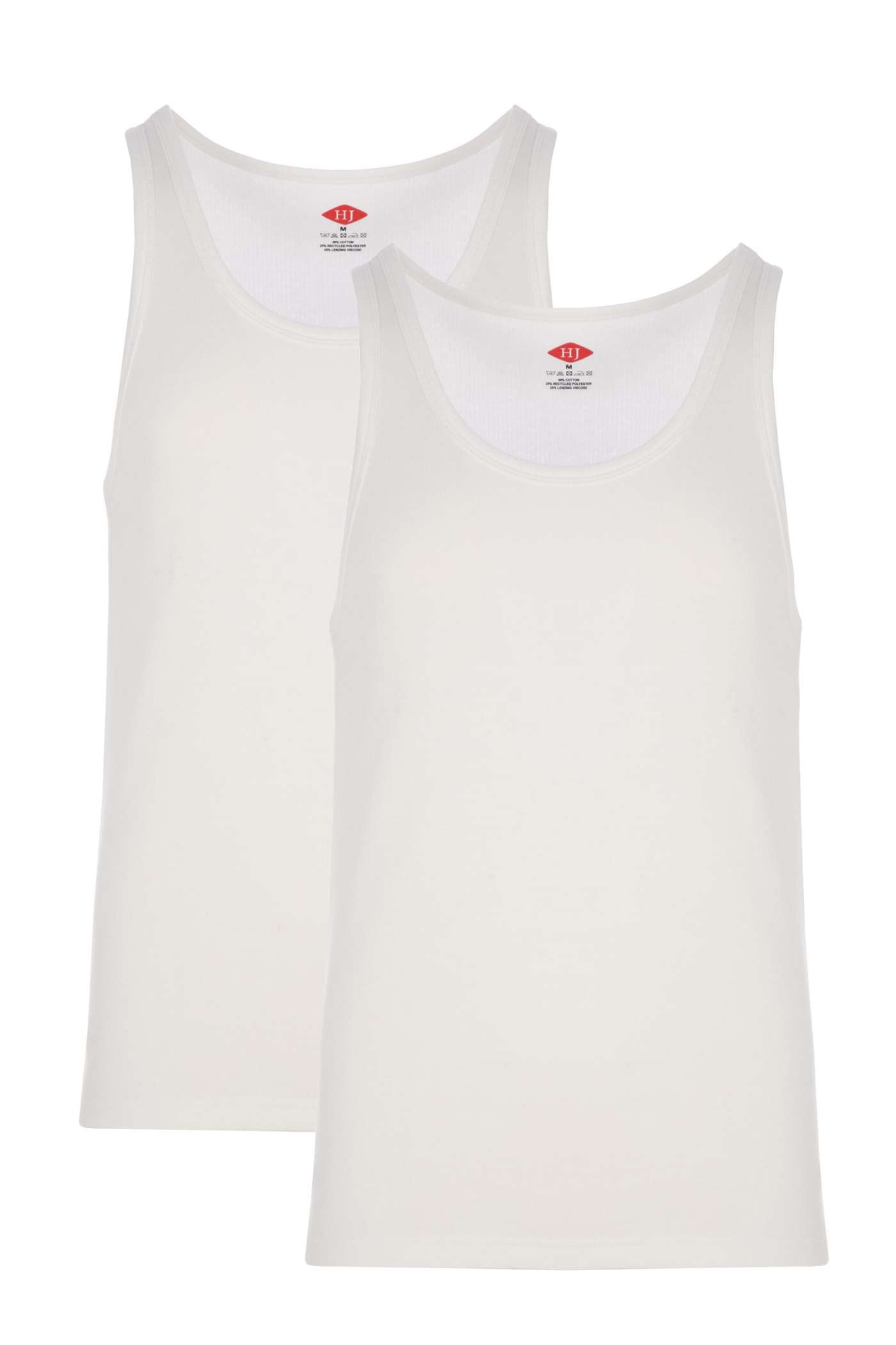 HJ Hall Cotton Essentials Vests - Twin Pack in White
