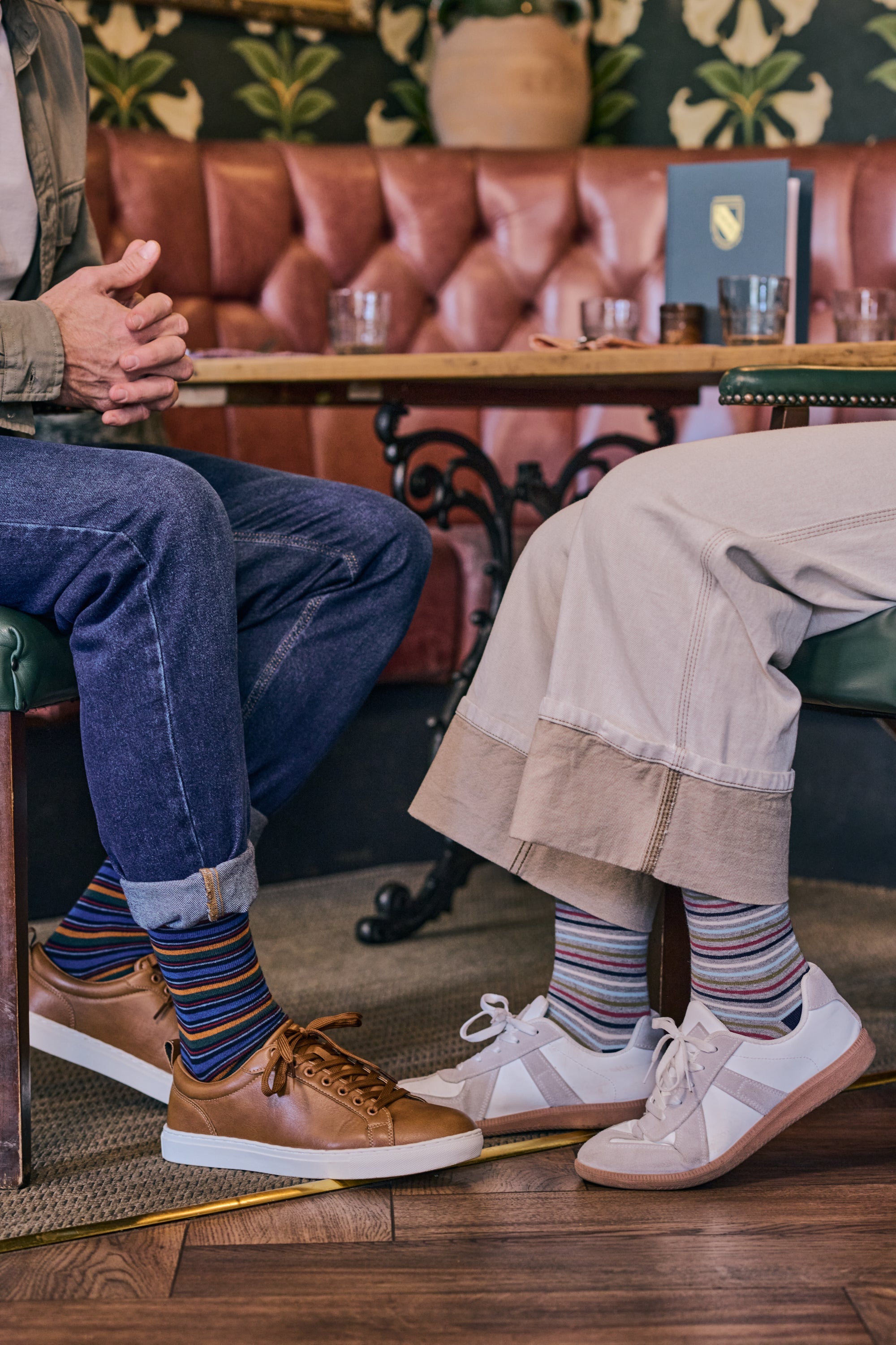 HJ Hall Stripe/Spot/Plain Cotton Men's Socks - 3-Pair Pack – lifestyle shot