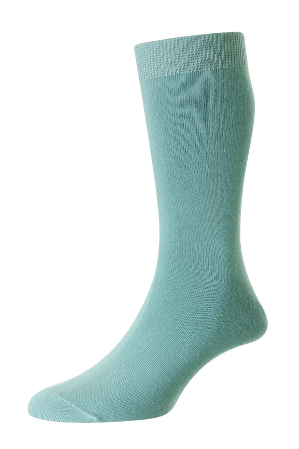 Men's Plain Bright Colour Cotton Socks Duck Egg Blue 6-11