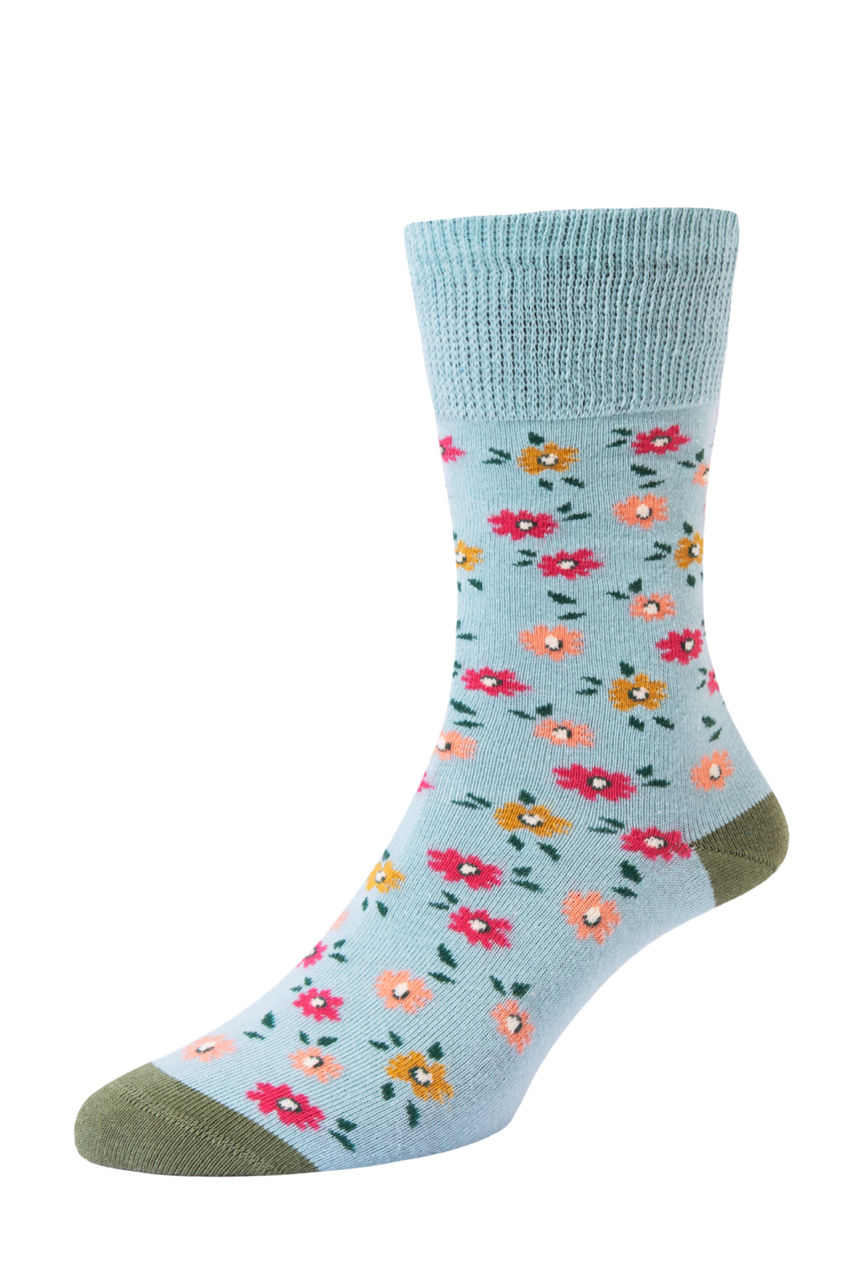 Women's Floral Cotton Comfort Top Socks