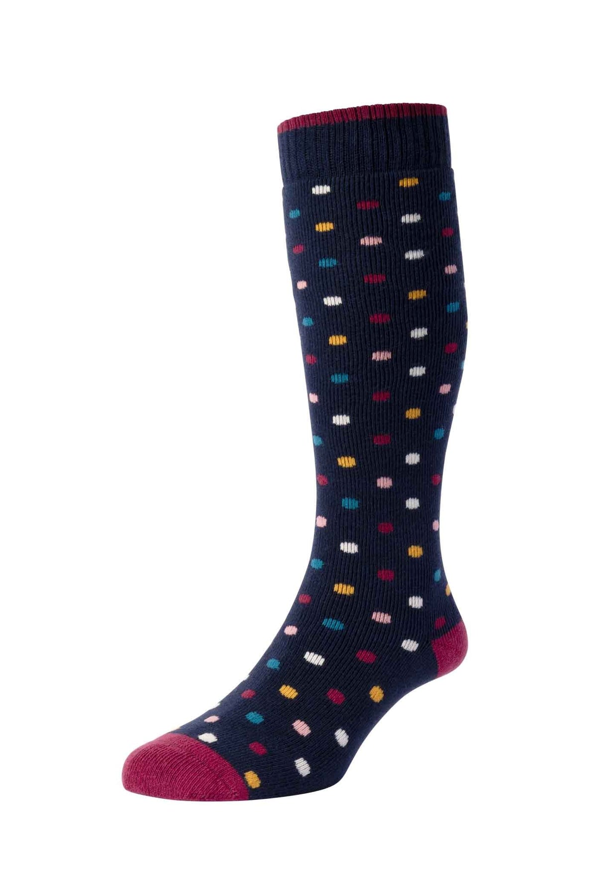 Spotty Terrycloth Cotton Welly Socks