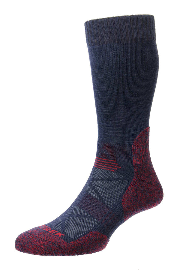ProTrek™ Adventure Trek Cotton Socks Navy Red 4-7