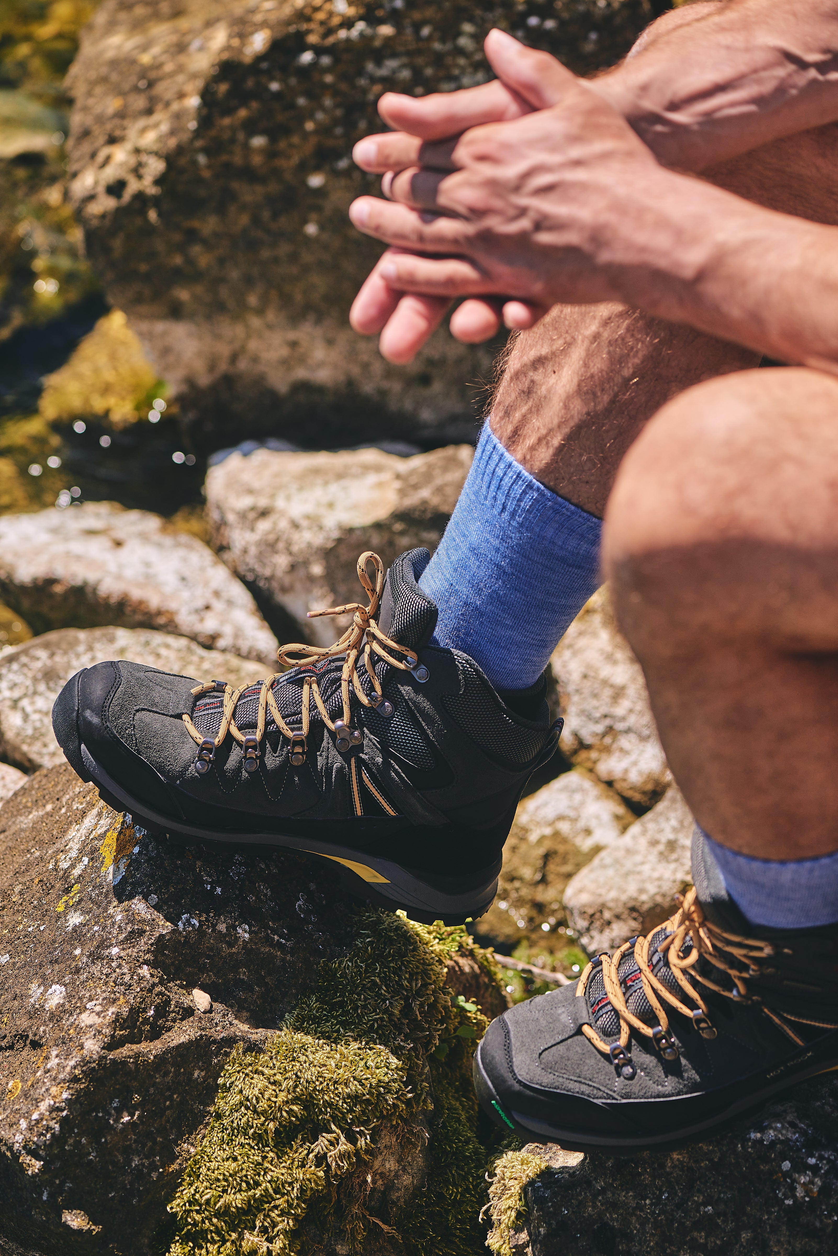 HJ Hall ProTrek Adventure Trek Cotton Socks in Denim – alternate view
