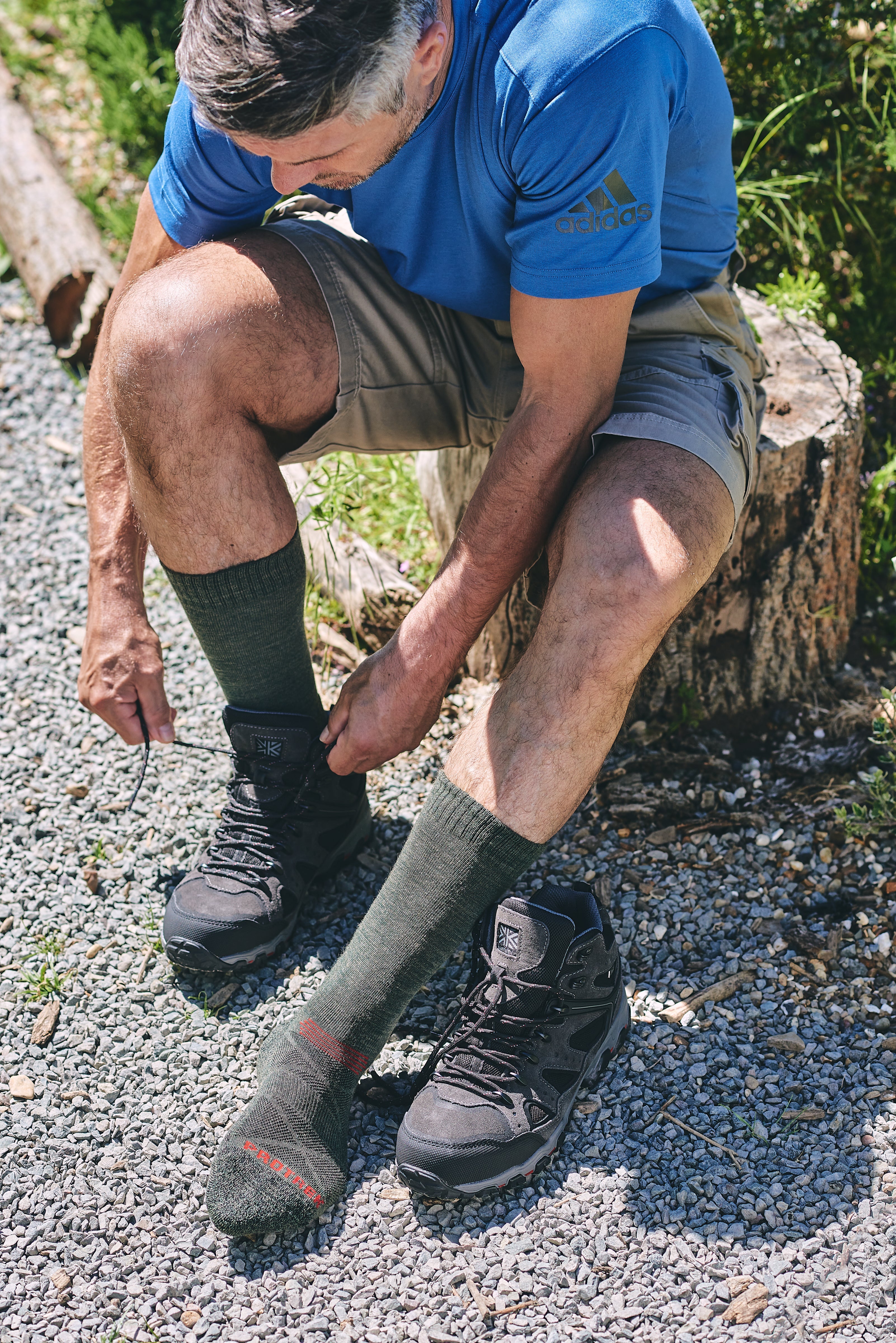 HJ Hall ProTrek Adventure Trek Cotton Socks in Moss – alternate view