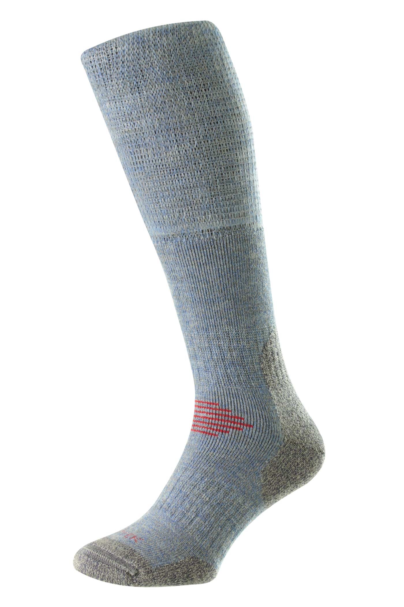 HJ Hall ProTrek Mountain Comfort Top Wool Socks in Denim/Grey