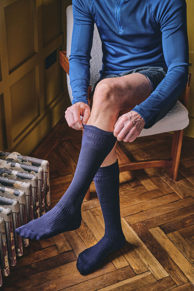 HJ Hall Cotton Rich Softop Socks - Energisox in Navy – alternate view