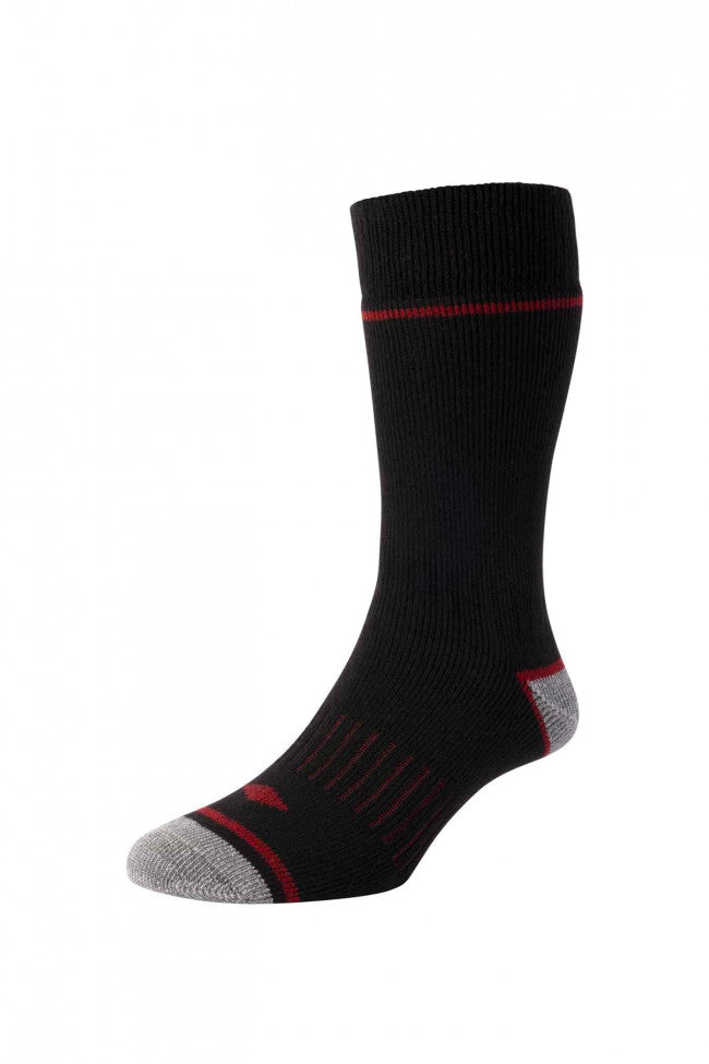 HJ Hall Brushed Thermal Work Socks - 2-Pair Pack in Black – alternate view