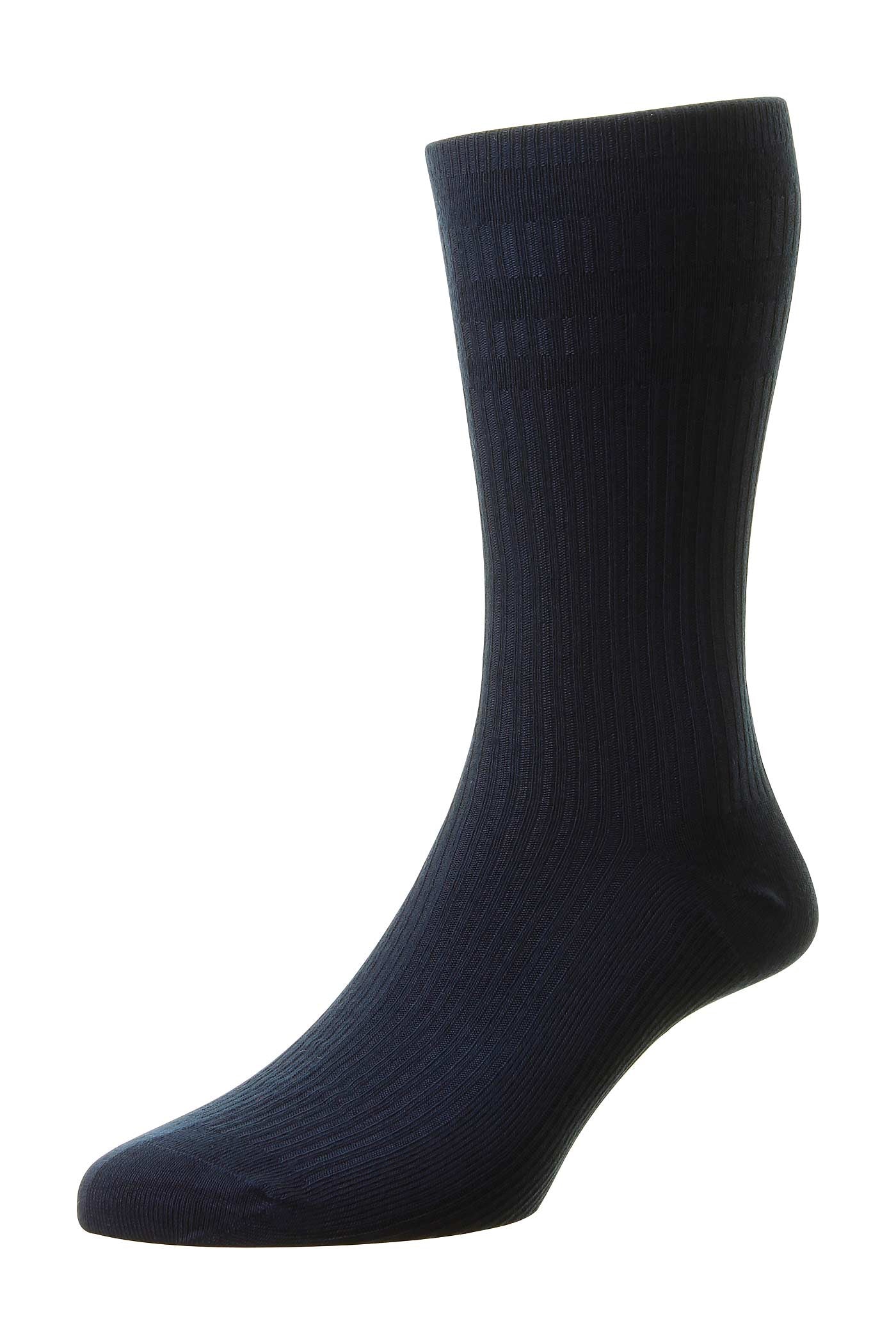 HJ Hall Men's Extra-Wide Bamboo Softop Socks in Navy
