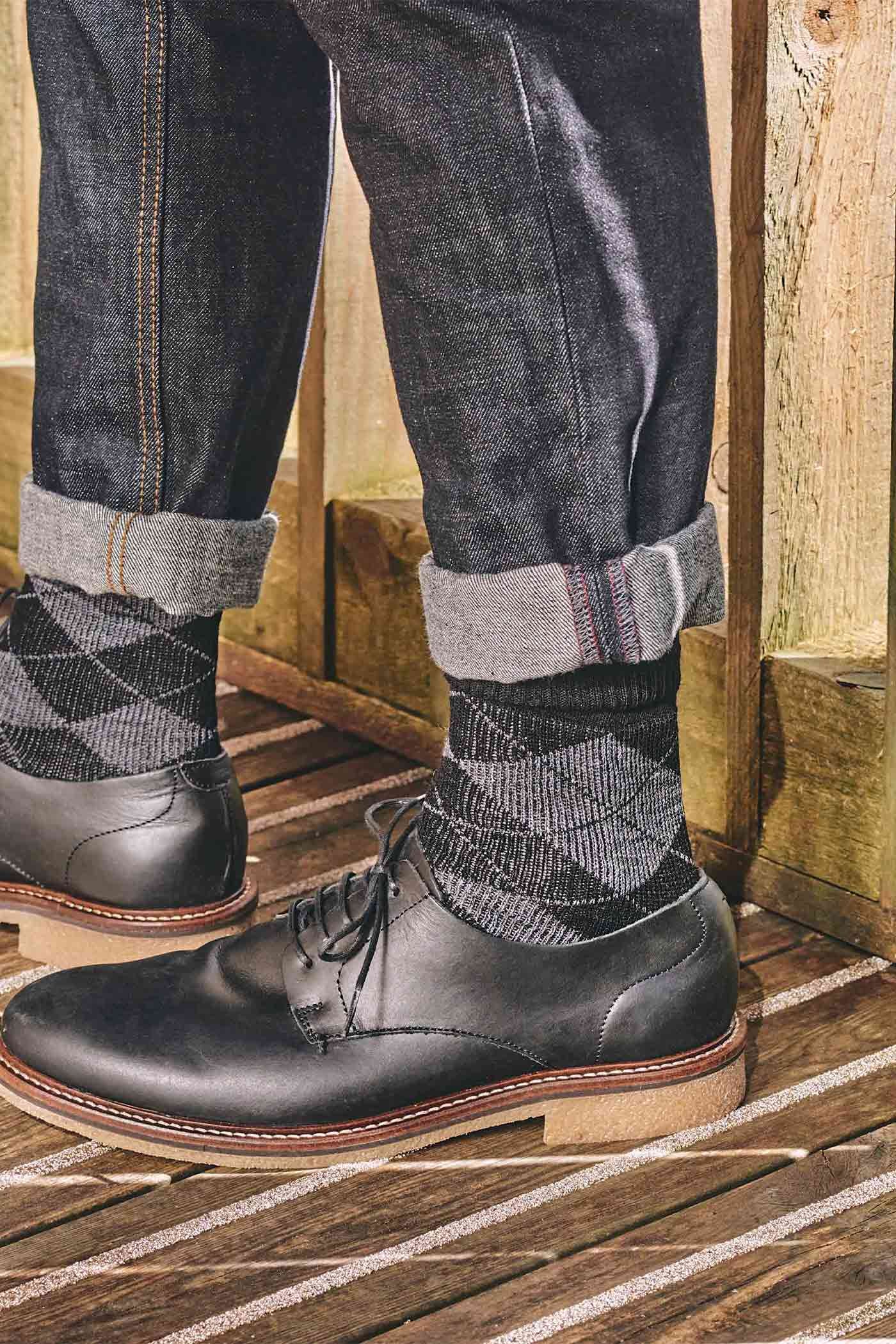 HJ Hall Men's Argyle Wool Softop Socks – alternate view