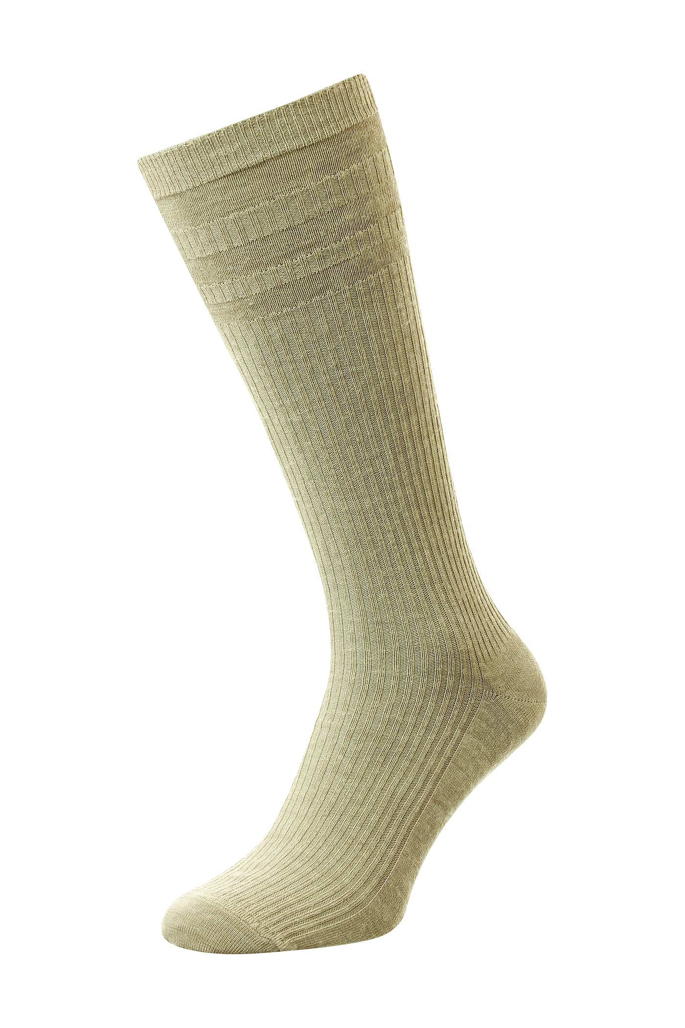 HJ Hall Men's Mid-Calf Softop Socks in Oatmeal