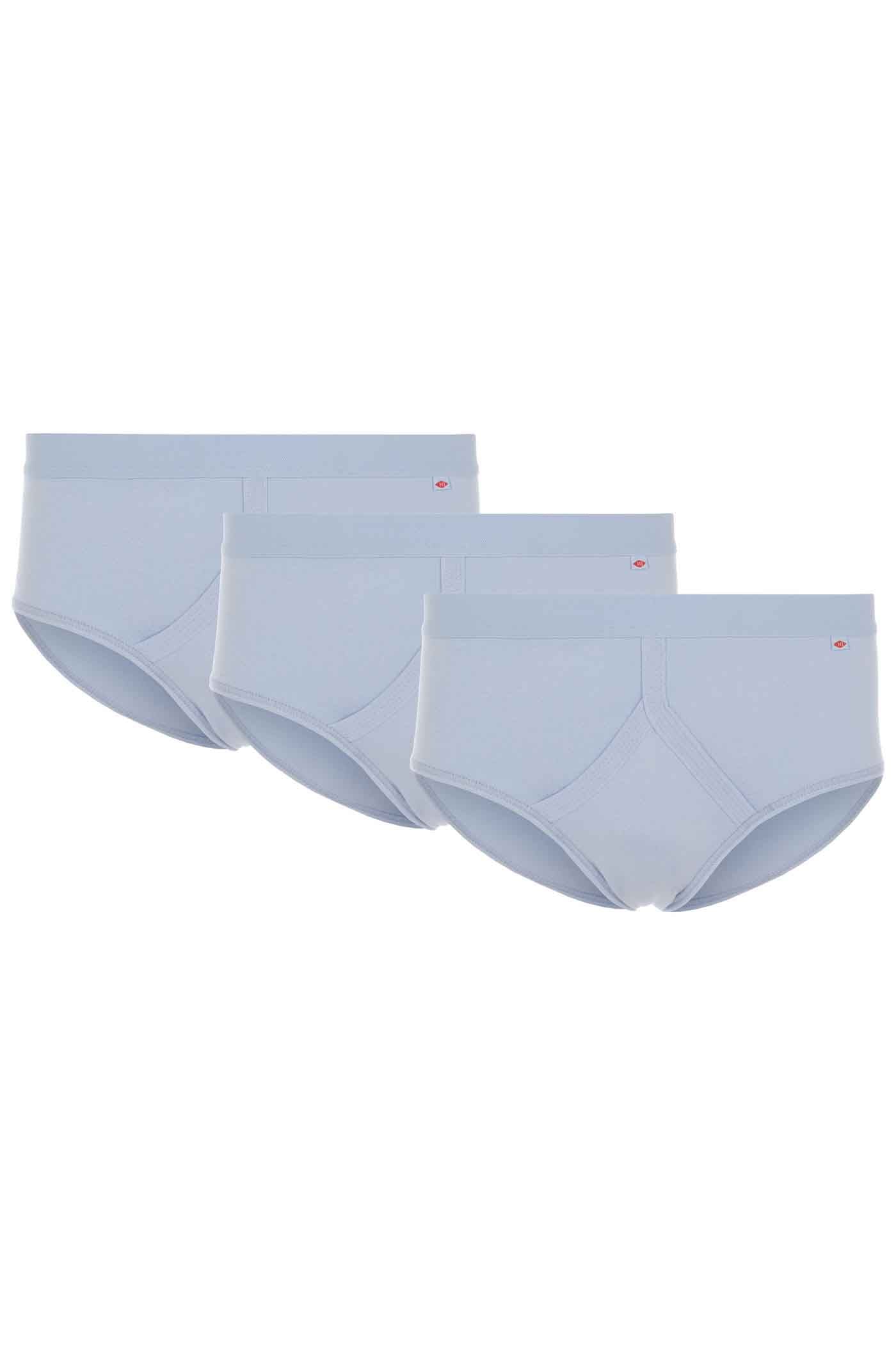 HJ Hall Pure Cotton Fly-Fronts - 3 Pair Pack in Light Blue
