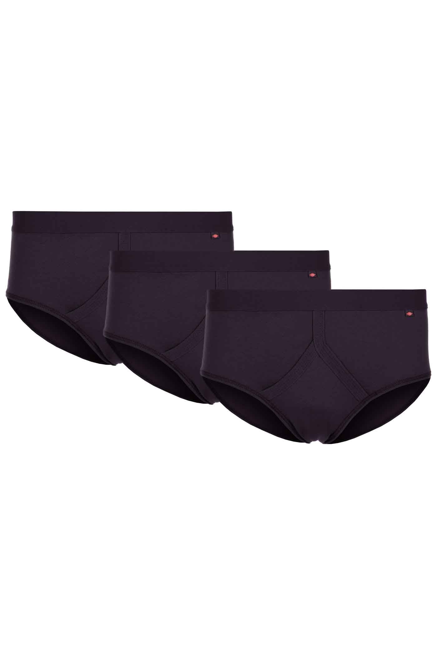 HJ Hall Pure Cotton Fly-Fronts - 3 Pair Pack in Navy